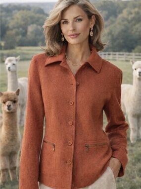 Talbots petite alpaca blend women’s Medium blazer/jacket front pockets Like new